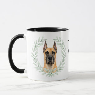 Eucalyptus Krans Ree Kleurige Grote Hond Monogram Mok