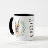 Eucalyptus Krans Ree Kleurige Grote Hond Monogram Mok (Voorkant links)