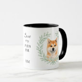 Eucalyptus Krans Rode Akita Hond Monogram Mok (Voorkant rechts)