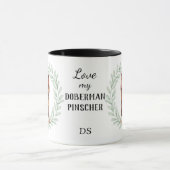 Eucalyptus Krans Rode Dobermannenkruising Monogram Mok (Midden)