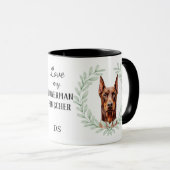 Eucalyptus Krans Rode Dobermannenkruising Monogram Mok (Voorkant rechts)