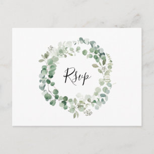 Eucalyptus krans RSVP-Briefkaart met maaltijdkeuze Uitnodiging Briefkaart