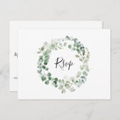 Eucalyptus krans RSVP-Briefkaart met maaltijdkeuze Uitnodiging Briefkaart (Voorkant / Achterkant)