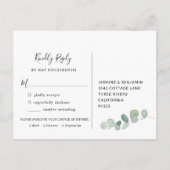 Eucalyptus krans RSVP-Briefkaart met maaltijdkeuze Uitnodiging Briefkaart (Achterkant)