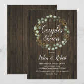 Eucalyptus krans rustieke paren douchen kaart (Voorkant / Achterkant)