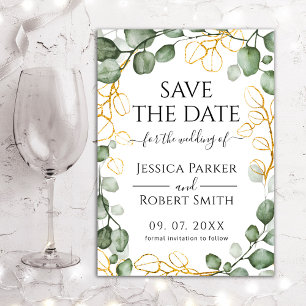 Eucalyptus Krans Save The Date Kaart