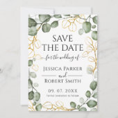 Eucalyptus Krans Save The Date Kaart (Voorkant)