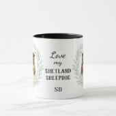 Eucalyptus Krans Shetland Sheepdog Monogram Mok (Midden)