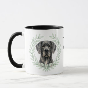 Eucalyptus Krans Zwarte Dog Great Dane Honden Mono Mok