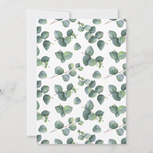 Eucalyptus krijtbord geometrisch lijst bruiloft kaart (Achterkant)