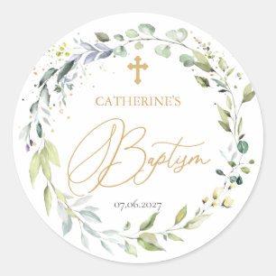 Eucalyptus Kruidenkruidenkruid-Baby baptisme Ronde Sticker