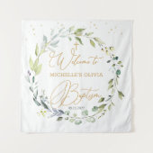 Eucalyptus Kruis Baby Doop Tafelkleed Wandkleed (Voorkant)