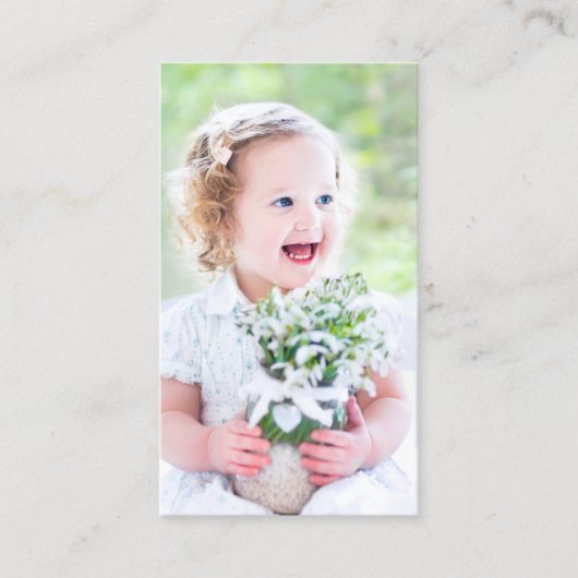 Eucalyptus Kruis Foto Doop Gebedskaart Contactkaartje (Voorkant)