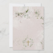 Eucalyptus Kruis in Krans Meisje Doop Kaart (Achterkant)