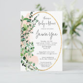 Eucalyptus laat Baby in bloom Baby shower Kaart (Staand voorkant)