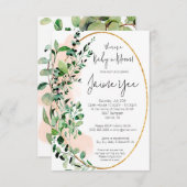 Eucalyptus laat Baby in bloom Baby shower Kaart (Voorkant / Achterkant)