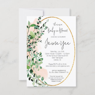 Eucalyptus laat Baby in bloom Baby shower Kaart