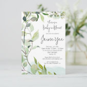 Eucalyptus laat Baby in bloom Baby shower Kaart (Staand voorkant)