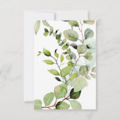 Eucalyptus laat Baby in bloom Baby shower Kaart (Achterkant)