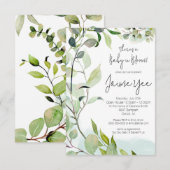 Eucalyptus laat Baby in bloom Baby shower Kaart (Voorkant / Achterkant)