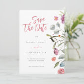 Eucalyptus laat bloemen grens opslaan de datum kaart (Staand voorkant)