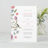 Eucalyptus laat bloemen na grens repetitie diner kaart (Staand voorkant)