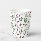 Eucalyptus laat boho paarse groene bladeren varens papieren bekers (Achterkant)