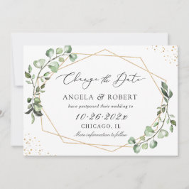 Eucalyptus laat de geometrische verandering van de save the date