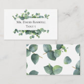Eucalyptus laat een gepersonaliseerde bruiloft ach plaatskaartje (Voorkant / Achterkant)