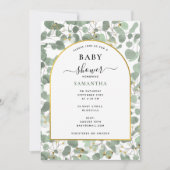 Eucalyptus laat genderneutraal gouden Baby shower  Kaart (Voorkant)