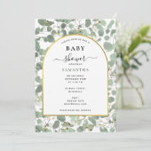 Eucalyptus laat genderneutraal gouden Baby shower  Kaart (Staand voorkant)