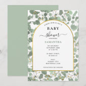 Eucalyptus laat genderneutraal gouden Baby shower  Kaart (Voorkant / Achterkant)