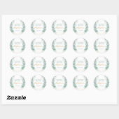 Eucalyptus laat gouden baby shower ronde stickers  (Vel)