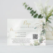 Eucalyptus laat gouden groen achter RSVP (Staand voorkant)