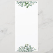 Eucalyptus laat gouden salie groen bruiloft menu (Achterkant)