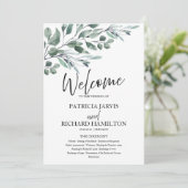 Eucalyptus laat groen bruiloft programma's (Staand voorkant)