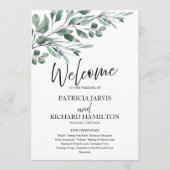 Eucalyptus laat groen bruiloft programma's (Voorkant)