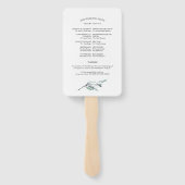 Eucalyptus laat groen bruiloft programma's handwaaier (Achterkant)