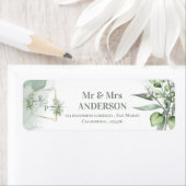 Eucalyptus laat groen bruiloft retour adres etiket (Insitu)