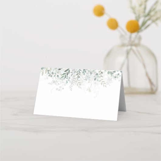 Eucalyptus laat groen elegant modern plaatskaartje (Voorkant)