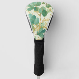 Eucalyptus laat groen en goud ontwerp golfheadcover