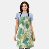 Eucalyptus laat groen en goud ontwerp schort (Gedragen)