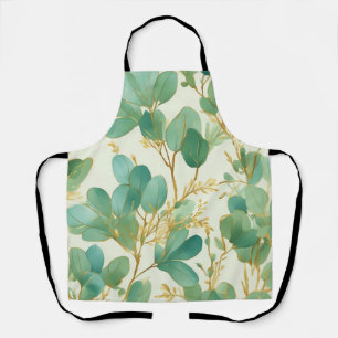 Eucalyptus laat groen en goud ontwerp schort