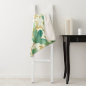 Eucalyptus laat groen en goud ontwerp sherpa deken (In situ)