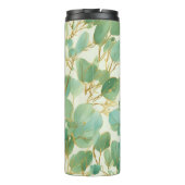 Eucalyptus laat groen en goud ontwerp thermosbeker (Achterkant)