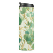Eucalyptus laat groen en goud ontwerp thermosbeker (Geroteerd rechts)