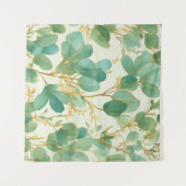 Eucalyptus laat groen en goud ontwerp wandkleed (Voorkant (horizontaal))