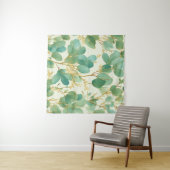 Eucalyptus laat groen en goud ontwerp wandkleed (In Situ (horizontaal))