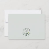 Eucalyptus laat groen monogram RSVP-kaart achter RSVP Kaartje (Achterkant)