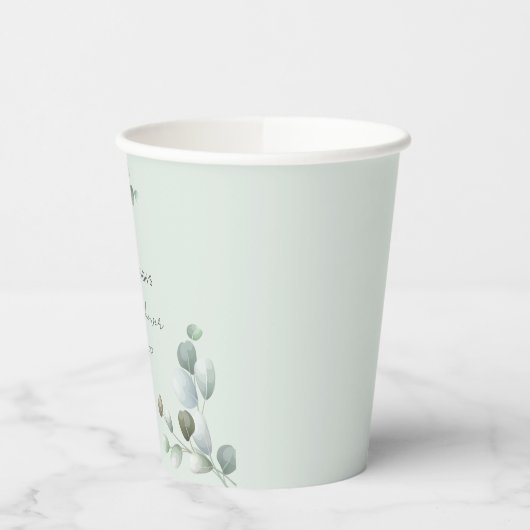 Eucalyptus laat het Minimale Vrijgezellenfeest van Papieren Bekers (Links)